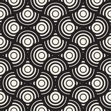 Vector Seamless Rounded Lines Pattern. Abstract Geometric Background Design.  Illustrazione stock