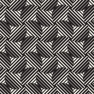 Vector Seamless Rounded Lines Pattern. Abstract Geometric Background Design.  イラスト素材