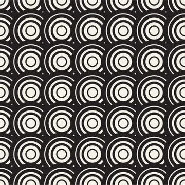 Vector Seamless Rounded Lines Pattern. Abstract Geometric Background Design.  Stock Illustration