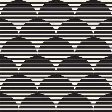 Vector Seamless Rounded Lines Pattern. Abstract Geometric Background Design.  Illustrazione stock