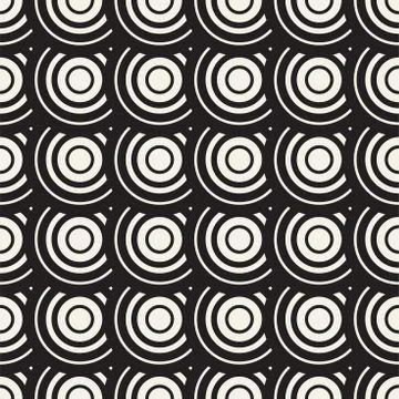 Vector Seamless Rounded Lines Pattern. Abstract Geometric Background Design.  Stock Illustration