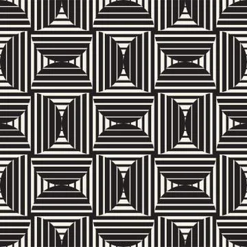 Vector Seamless Rounded Lines Pattern. Abstract Geometric Background Design.  Stock Illustration