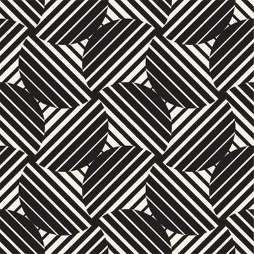 Vector Seamless Rounded Lines Pattern. Abstract Geometric Background Design.  Stock Illustration