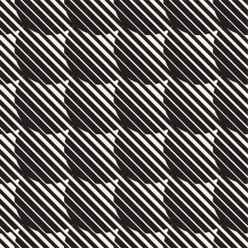 Vector Seamless Rounded Lines Pattern. Abstract Geometric Background Design.  Stock Illustration