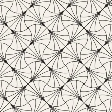 Vector Seamless Rounded Lines Pattern. Abstract Geometric Background Design.  Stock Illustration