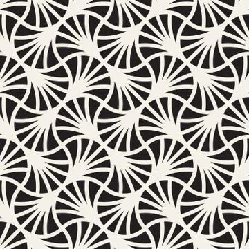 Vector Seamless Rounded Lines Pattern. Abstract Geometric Background Design.  Stock Illustration