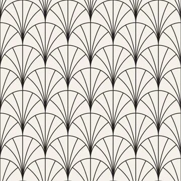 Vector Seamless Rounded Lines Pattern. Abstract Geometric Background Design.  Stock Illustration