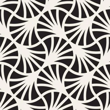 Vector Seamless Rounded Lines Pattern. Abstract Geometric Background Design.  Stock Illustration