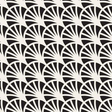 Vector Seamless Rounded Lines Pattern. Abstract Geometric Background Design.  Stock Illustration