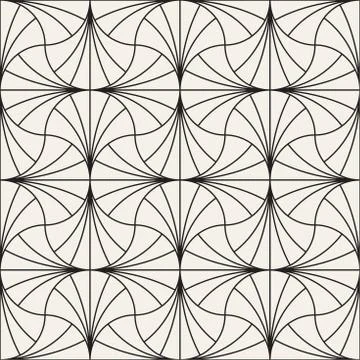 Vector Seamless Rounded Lines Pattern. Abstract Geometric Background Design.  Stock Illustration