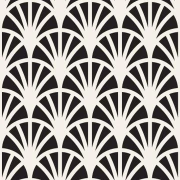Vector Seamless Rounded Lines Pattern. Abstract Geometric Background Design.  Stock Illustration