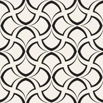 Vector Seamless Rounded Lines Pattern. Abstract Geometric Background Design.  Illustrazione stock