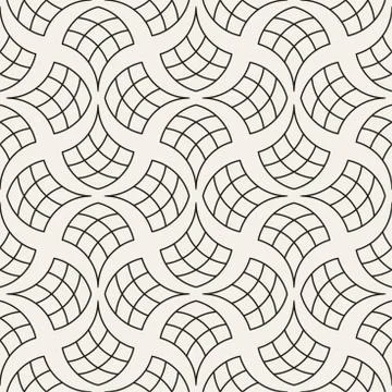 Vector Seamless Rounded Lines Pattern. Abstract Geometric Background Design.  Stock Illustration
