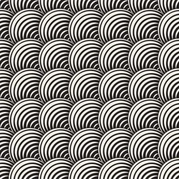 Vector Seamless Rounded Lines Pattern. Abstract Geometric Background Design.  イラスト素材