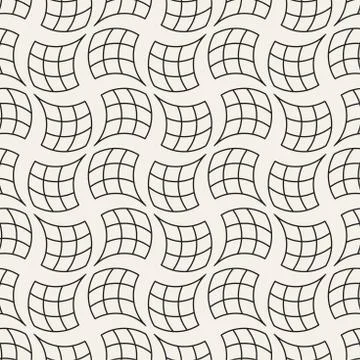 Vector Seamless Rounded Lines Pattern. Abstract Geometric Background Design.  스톡 일러스트