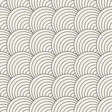 Vector Seamless Rounded Lines Pattern. Abstract Geometric Background Design.  イラスト素材