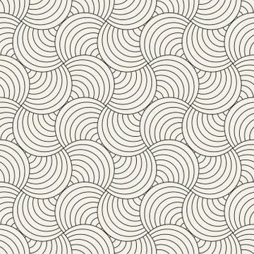Vector Seamless Rounded Lines Pattern. Abstract Geometric Background Design.  イラスト素材