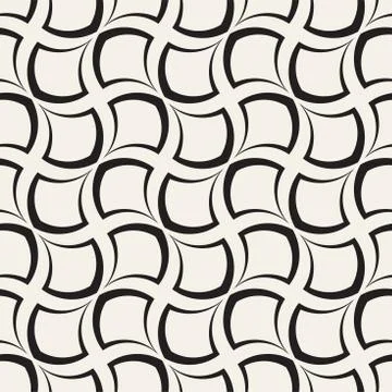 Vector Seamless Rounded Lines Pattern. Abstract Geometric Background Design.  Stock Illustration