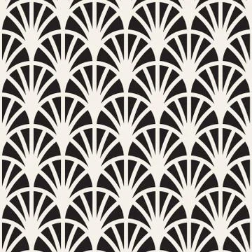 Vector Seamless Rounded Lines Pattern. Abstract Geometric Background Design.  Stock Illustration