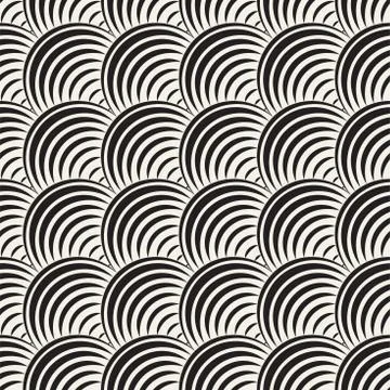 Vector Seamless Rounded Lines Pattern. Abstract Geometric Background Design.  イラスト素材