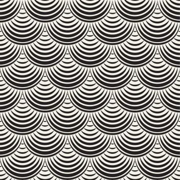 Vector Seamless Rounded Lines Pattern. Abstract Geometric Background Design.  イラスト素材
