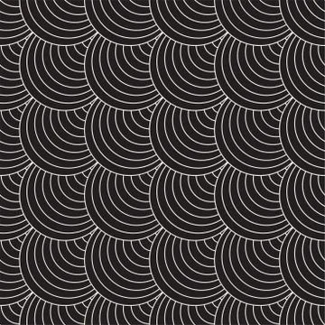 Vector Seamless Rounded Lines Pattern. Abstract Geometric Background Design.  Stock Illustration