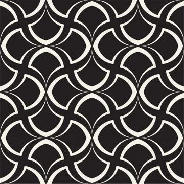 Vector Seamless Rounded Lines Pattern. Abstract Geometric Background Design.  Stock Illustration