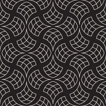 Vector Seamless Rounded Lines Pattern. Abstract Geometric Background Design.  Stock Illustration
