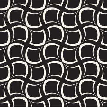 Vector Seamless Rounded Lines Pattern. Abstract Geometric Background Design.  Stock Illustration