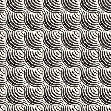 Vector Seamless Rounded Lines Pattern. Abstract Geometric Background Design.  스톡 일러스트