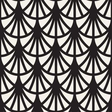 Vector Seamless Rounded Lines Pattern. Abstract Geometric Background Design.  Stock Illustration