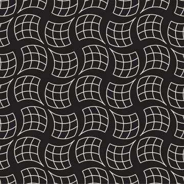 Vector Seamless Rounded Lines Pattern. Abstract Geometric Background Design.  Stock Illustration