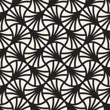 Vector Seamless Rounded Lines Pattern. Abstract Geometric Background Design.  Stock Illustration