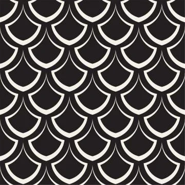 Vector Seamless Rounded Lines Pattern. Abstract Geometric Background Design.  Stock Illustration
