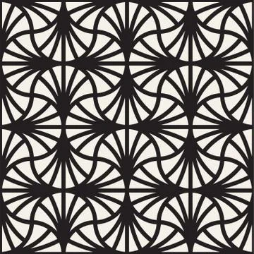 Vector Seamless Rounded Lines Pattern. Abstract Geometric Background Design.  Stock Illustration