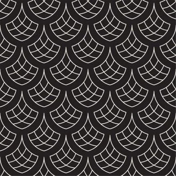 Vector Seamless Rounded Lines Pattern. Abstract Geometric Background Design.  Stock Illustration