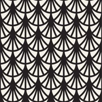 Vector Seamless Rounded Lines Pattern. Abstract Geometric Background Design.  Stock Illustration