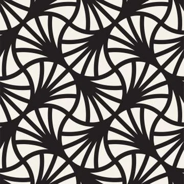 Vector Seamless Rounded Lines Pattern. Abstract Geometric Background Design.  스톡 일러스트