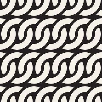 Vector seamless rounded lines pattern. Modern stylish abstract texture Stock Illustration