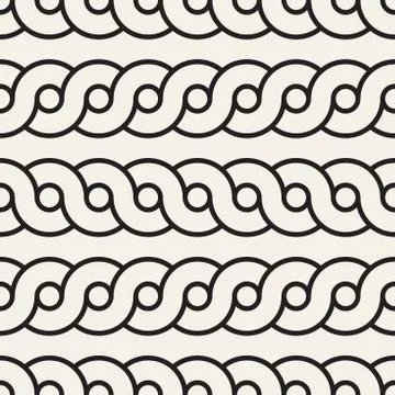 Vector seamless rounded lines pattern. Modern stylish abstract texture Stock Illustration