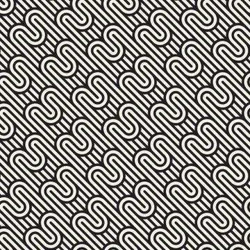 Vector seamless rounded lines pattern. Modern stylish abstract texture Stock Illustration