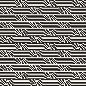 Vector seamless rounded lines pattern. Modern stylish abstract texture. Repea Stock Illustration