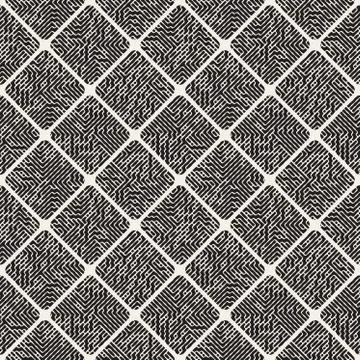 Vector Seamless Rounded Rhombus Pavement Fillesd With Maze Lines Pattern イラスト素材