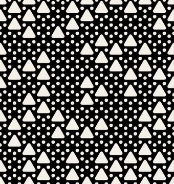 Vector Seamless Rounded Triangles and Circles Geometric Pattern Illustrazione stock