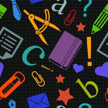 Vector seamless school pattern. Eps10 Stock Illustration