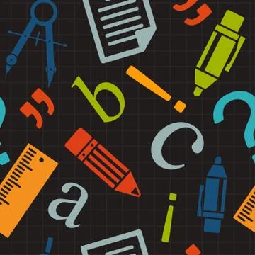 Vector seamless school pattern Illustrazione stock