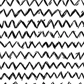Vector seamless scribble pattern. Black and white colors. Stock Illustration