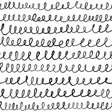 Vector seamless scribble pattern. Black and white colors. Stock Illustration