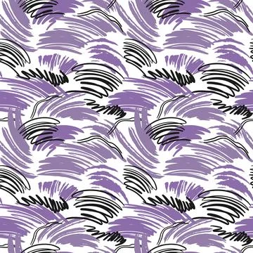 Vector seamless scribble pattern, made of chaotic lines and stokes. Black white Stock Illustration