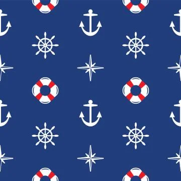 Vector seamless sea pattern Stock Illustration